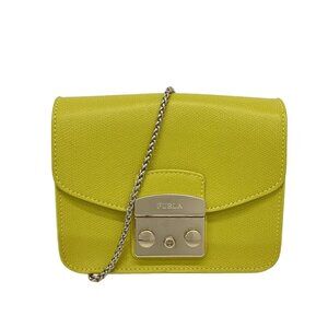 FURLA Metropolis G6400 Yellow Green Leather - Shoulder Bag